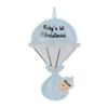 3D Personalized Babys First Christmas Ornament 2025 Boy | Baby's First Christmas Ornament 2025 Baby Ornaments for Xmas Tree My 1st Xmas Boy Ornaments for New Parents Couples - Baby in Blue Parachute view 4