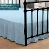 Shreem Linen Ruffled Bed Skirt with Split Corners, Gathered Style, 100% Microfiber, 10-Inch Drop, Dust Ruffle Bedskirt with Platform, Twin-XXL, Light Blue view 2