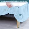 Shreem Linen Ruffled Bed Skirt with Split Corners, Gathered Style, 100% Microfiber, 10-Inch Drop, Dust Ruffle Bedskirt with Platform, Twin-XXL, Light Blue view 4