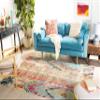 SAFAVIEH Area Rug 8x10 - Madison Collection - Large - Blue & Orange, Boho Chic Tribal Distressed Design, Non-Shedding & Easy Cleaning, Ideal for Living Room, Bedroom, Office, Dining Space (MAD422F) view 3
