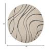 SAFAVIEH Florida Shag Collection 4' Round Cream/Grey SG471 Abstract Wave Non-Shedding Living Room Bedroom Dining Room Entryway Plush 1.2-inch Thick Area Rug view 2