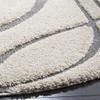 SAFAVIEH Florida Shag Collection 4' Round Cream/Grey SG471 Abstract Wave Non-Shedding Living Room Bedroom Dining Room Entryway Plush 1.2-inch Thick Area Rug view 3