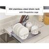 304 stainless Steel Dish Drying Drain Rack for Kitchen Sink, Multifunction Dish Drainers, Cups Kitchen Storage Drain Rack Holder, with Tray and Chopsticks Cage 37.5cm  29.3cm  17cm view 2