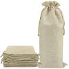 Shintop 10pcs Jute Wine Bags 1.5L, 16 x 6.7 inches Hessian Wine Bottle Gift Bags with Drawstring (Brown) view 1