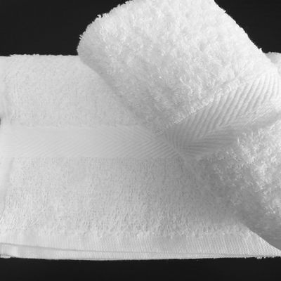 48 New White Salon SPA Gym Towels Dobby Border Ringspun 16X27 3LBS Premium
