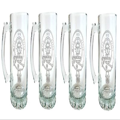 Clan Kerr Scottish Crest 16oz Stein Set of 4, Engraved Personalization Included
