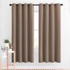 NICETOWN Kitchen Blackout Curtains and Drapes - Triple Weave Energy Saving Thermal Insulated Solid Grommet Blackout Panels for Patio (1 Pair, 52 inches by 72 Inch, Cappuccino) view 1