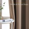 NICETOWN Kitchen Blackout Curtains and Drapes - Triple Weave Energy Saving Thermal Insulated Solid Grommet Blackout Panels for Patio (1 Pair, 52 inches by 72 Inch, Cappuccino) view 3