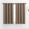 NICETOWN Insulated Blackout Curtains and Drapes - Microfiber Energy Saving Thermal Insulated Solid Grommet Blackout Draperies for Kitchen (1 Pair, 52 inches by 54 Inch, Cappuccino) view 1