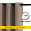 NICETOWN Insulated Blackout Curtains and Drapes - Microfiber Energy Saving Thermal Insulated Solid Grommet Blackout Draperies for Kitchen (1 Pair, 52 inches by 54 Inch, Cappuccino) view 2