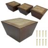 ComfortStyle Furniture Legs, Sofa Couch and Chair 3" Tall x 5" Extra Wide Wood Feet Replacement, Set of 4 Feet, Heavy Duty, Walnut Finish view 1