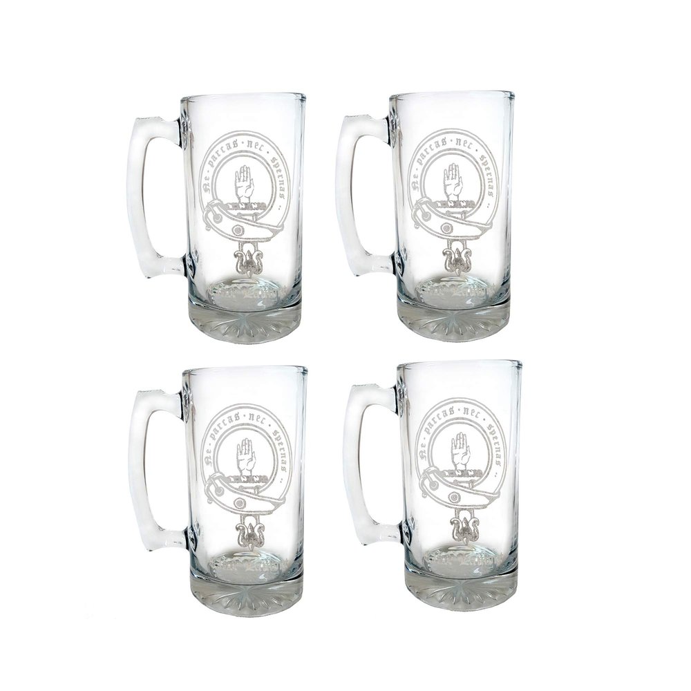 Lamont Scottish Clan Crest 26oz Beer Stein Set of 4  Personalized Heraldic Engraving