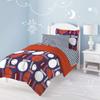 5 Piece All Seasons Twin Cute Sports Themed Boys Comforter Set, Modern & Contemporary Collegiate Kids Bed in a Bag Include Deep Pocket Fully Elasticized Fitted Sheet Set, Colorful Navy Bedding Set view 1