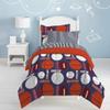 5 Piece All Seasons Twin Cute Sports Themed Boys Comforter Set, Modern & Contemporary Collegiate Kids Bed in a Bag Include Deep Pocket Fully Elasticized Fitted Sheet Set, Colorful Navy Bedding Set view 2
