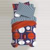 5 Piece All Seasons Twin Cute Sports Themed Boys Comforter Set, Modern & Contemporary Collegiate Kids Bed in a Bag Include Deep Pocket Fully Elasticized Fitted Sheet Set, Colorful Navy Bedding Set view 3