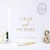 Customized Wedding Guest Book or Photo Album, Personalized with Bride Groom Names Sign-In Book with Real Foil - Hardcover (10x8 inches) view 1