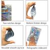 100Pcs Stand Up Holographic Iridescent Smell Proof Bags Resealable Mylar Bags Clear Front With Aluminum Foil Back Food Storage Ziplock Bags, 4.33" x 6.3 view 3