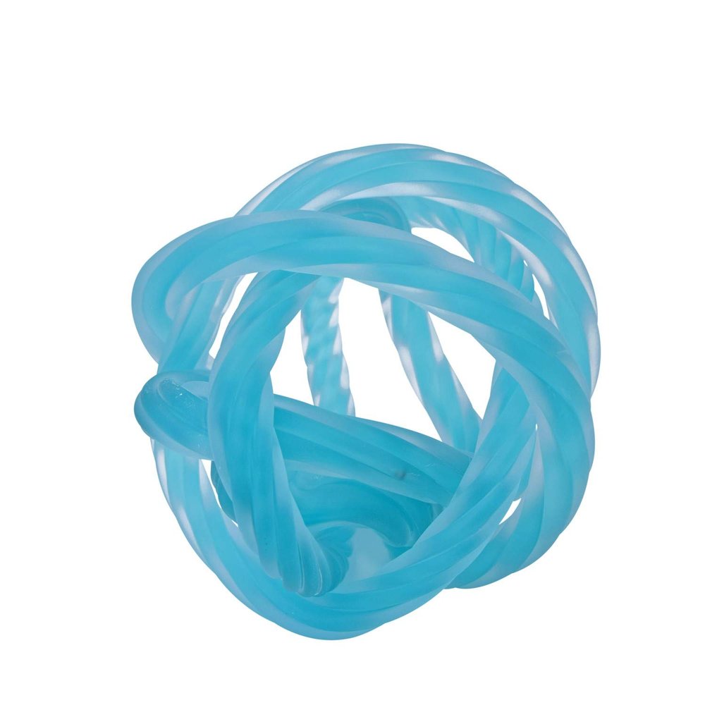 Beachcombers Glass Frosted Knot Light Teal Coastal Beach Nautical Decor Decoration Blue