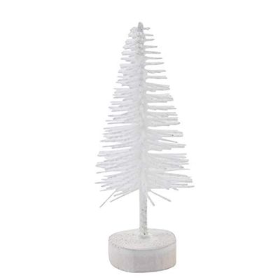 Factory Direct Craft Miniature White Flocked Bottle Brush Trees | Set of 10