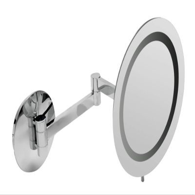 ALFI brand ABM9WLED-PC Polished Chrome Wall Mount Round 9" 5x Magnifying Cosmetic Mirror with Light