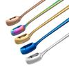 Duffire Nordic Stirring Spoon Golden Coffee Spoon Stainless Steel Long Handle Dessert Spoon Cocktail Tip 5PCS view 3