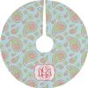 YouCustomizeIt Personalized Blue Paisley Tree Skirt view 1