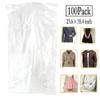 100 Pack Garment Bag Transparent Clothing Dust Cover Dustproof Hanging Clothes Suit Dress Jacket Cover for Dry Cleaner, Home Storage,Travel, Clothes Storage Closet,23.6 x 35.4 inches view 1