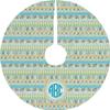 YouCustomizeIt Personalized Teal Circles & Stripes Tree Skirt view 1