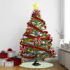 YouCustomizeIt Personalized Teal Circles & Stripes Tree Skirt view 2