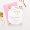 Modern Pink Paper Princess Birthday Invitations for Girls, Floral Princess 1st Birthday Invitations, Your choice of Quantity, Age, Info and Envelope Color view 3