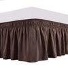 Amuze Bedding Wrap Around Bed Skirts, Easy On/Easy Off 110% Cotton Elastic,300 Thread Count,Solid Ruffled Bed Skirt- Bed Wrap with 11 Inch Tailored Drop,(King,Cocoa) view 1