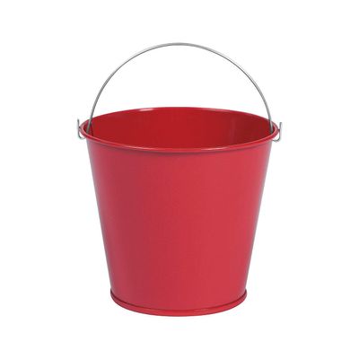 Fun Express - 3" Red Metal Pail W/Handles - Party Supplies - Containers & Boxes - Metal Containers - 12 Pieces