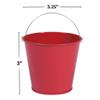Fun Express - 3" Red Metal Pail W/Handles - Party Supplies - Containers & Boxes - Metal Containers - 12 Pieces view 2