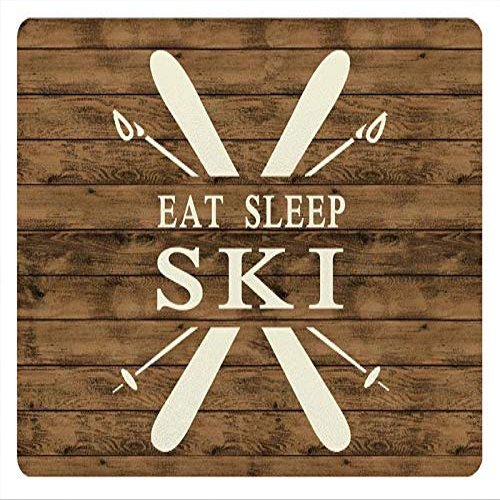 Eat Sleep Ski Tempered Glass Cutting Board- 11" x 8"