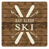 Eat Sleep Ski Tempered Glass Cutting Board- 11" x 8" view 1