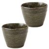 minoru touki Deep Green Glaze Roku-Soba Chiyohisa Green 8.6~6.9cm Set of 2 3.44H2.76in 5.29oz view 1