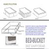 Bed-Bucket Luxurious Hypoallergenic Decorative 100% Natural Cotton 750 Thread Count Full-XL Size 54X80 Inch 1pc Pinch Pleated Bed Skirt 13" Inch Drop Length Taupe Solid view 2