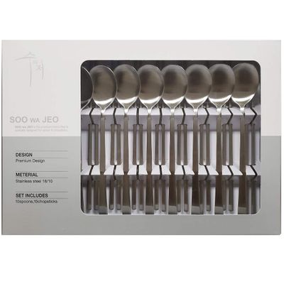 Hankook Chinaware Korean Stainless Andante Spoon and Chopstick 10 sets, Dinnerware, Silverware, Hankook Dojagi
