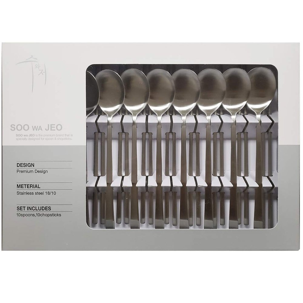 Hankook Chinaware Korean Stainless Andante Spoon and Chopstick 10 sets, Dinnerware, Silverware, Hankook Dojagi