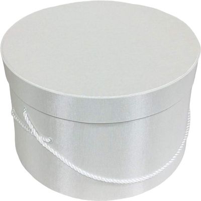 Sarah's Hat Boxes Classic White Hat Box  21.5" x 11.5" (Dia. x Ht.) Handmade in USA  Odorless Non-Toxic Adhesive, Cording Handle  Premium Storage for Hats & Accessories