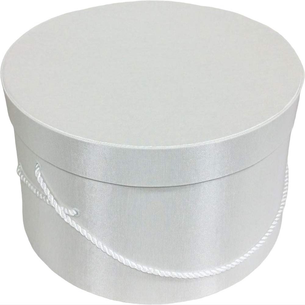 Sarah's Hat Boxes Classic White Hat Box  21.5" x 11.5" (Dia. x Ht.) Handmade in USA  Odorless Non-Toxic Adhesive, Cording Handle  Premium Storage for Hats & Accessories