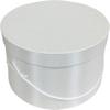 Sarah's Hat Boxes Classic White Hat Box  21.5" x 11.5" (Dia. x Ht.) Handmade in USA  Odorless Non-Toxic Adhesive, Cording Handle  Premium Storage for Hats & Accessories view 1