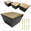 ComfortStyle Furniture Legs, Sofa Couch and Chair 3" Tall x 5" Extra Wide Wood Feet Replacement, Set of 4 Feet, Heavy Duty, Dark Espresso Finish view 1