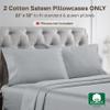California Design Den Pillow Cases Standard Size Set of 2-1000 Thread Count Sateen, Soft & Thick 100% Cotton Standard/Queen Size Pillow Case Set, Durable - Light Grey view 3