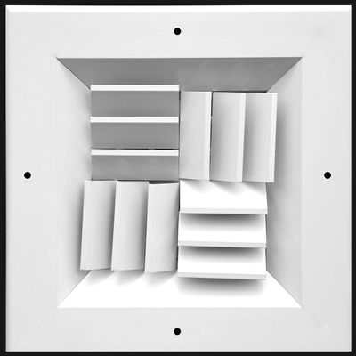 8" w X 8" h Extruded Aluminum Adjustable Core Mount Supply Ceiling HVAC Air Grille Interchangeable: 1-Way