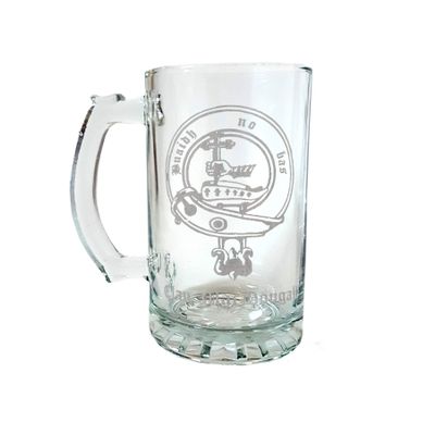Clan MacDougall Scottish Crest 16oz Beer Stein Set of 4  Personalized Heraldic Engraving