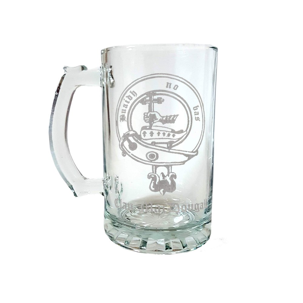 Clan MacDougall Scottish Crest 16oz Beer Stein Set of 4  Personalized Heraldic Engraving