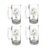 Clan MacFarlane Scottish Crest Stein Set of Four, 27oz Personalized Highland Heritage Beer Mugs view 1