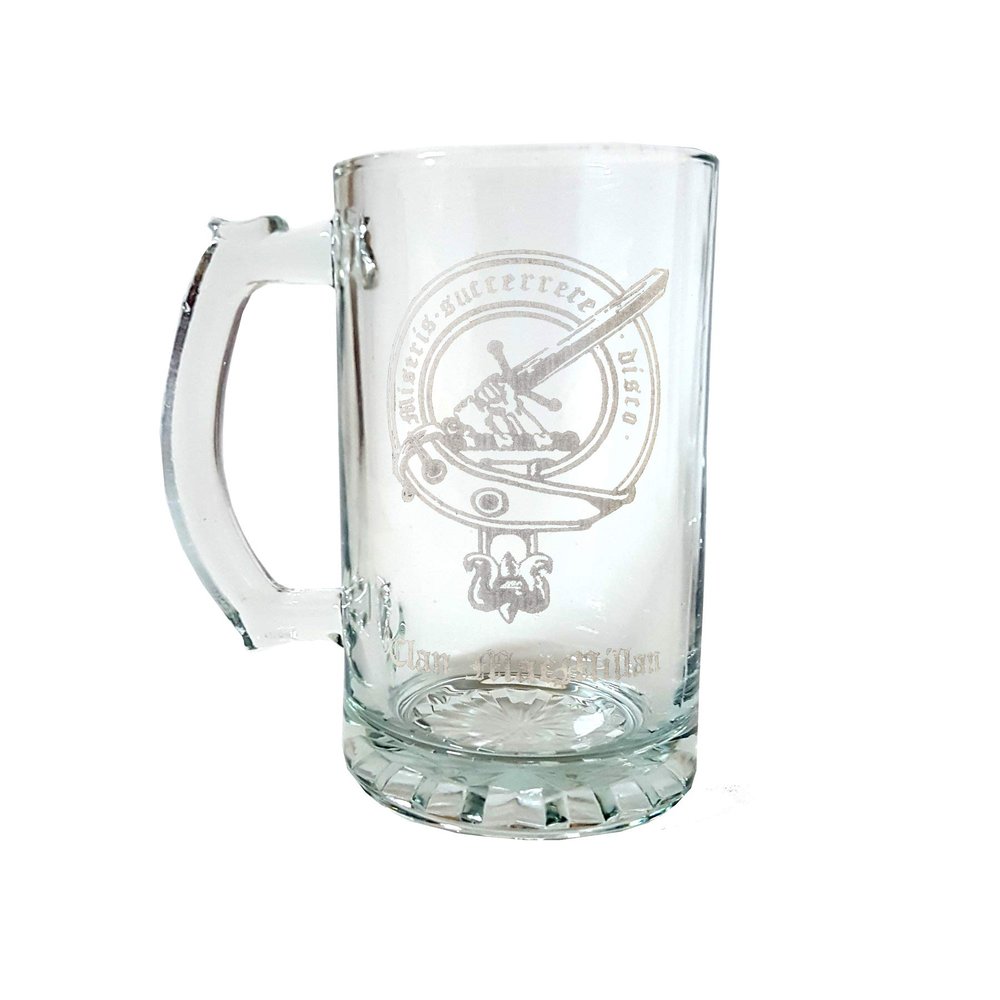 Clan MacMillan Scottish Crest 16oz Beer Stein  Personalized Heraldic Engraving