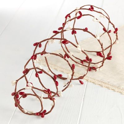 Artificial Burgundy & Cream Pip Berry Rope Garland - Pack of 4 Rustic Berries, Farmhouse Home Decor for Table Arrangements, Decorating for Holidays and More (72" Each, Total 288")